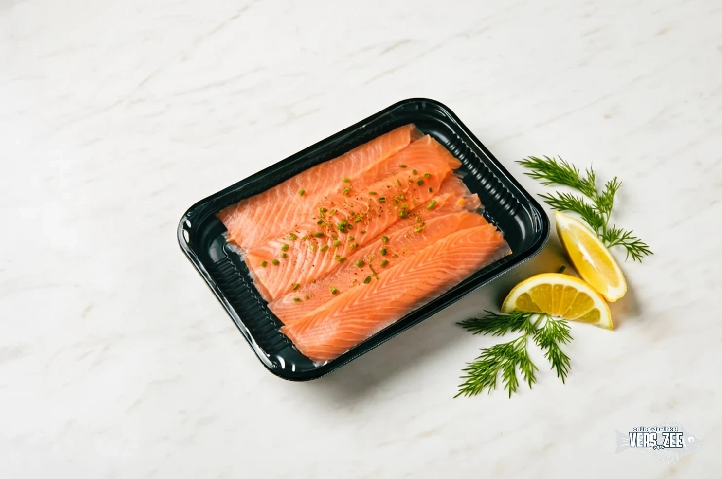 Gerookte zalm met citroen en dille