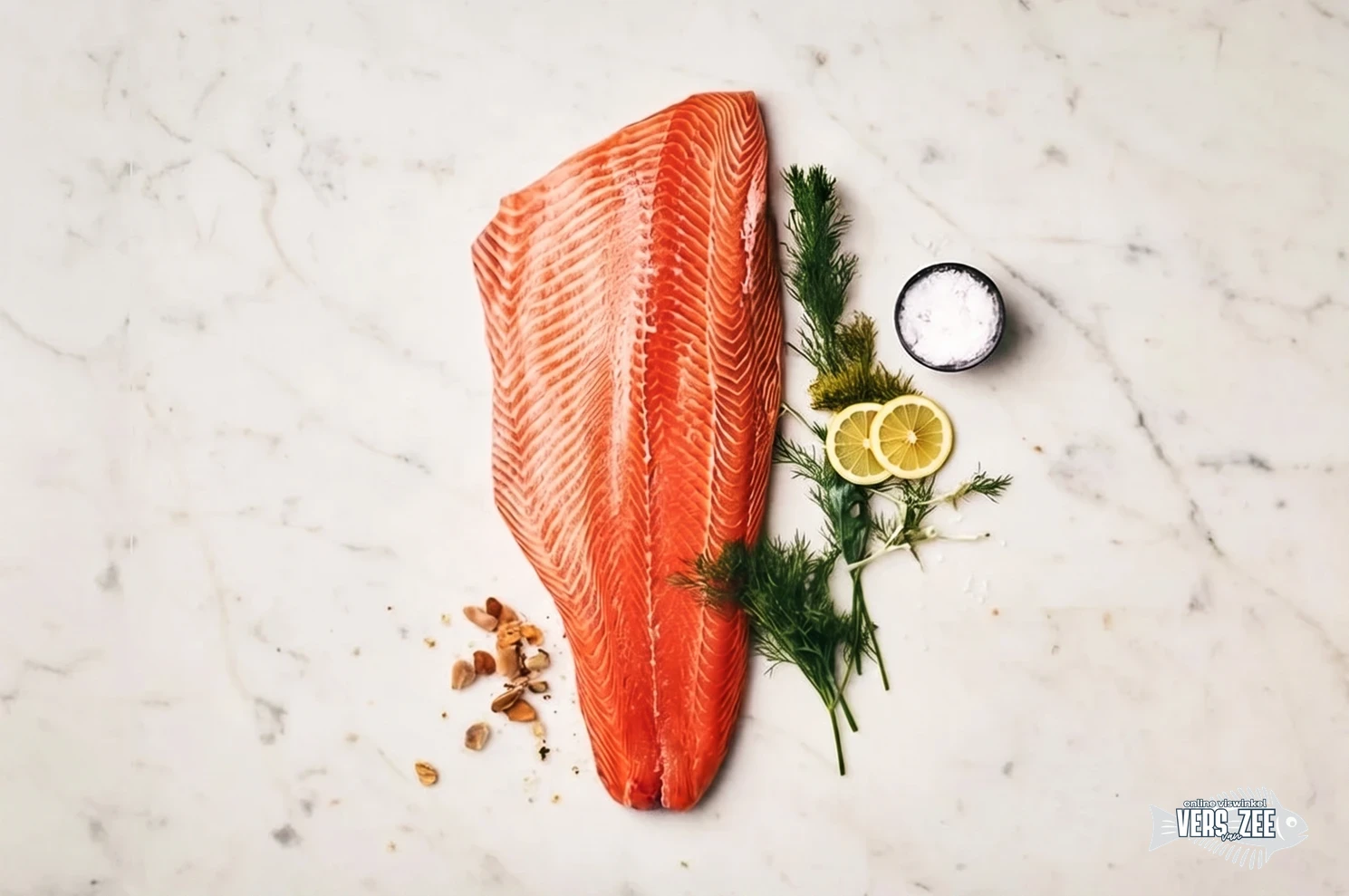 Verse zalm met kruiden en citroen